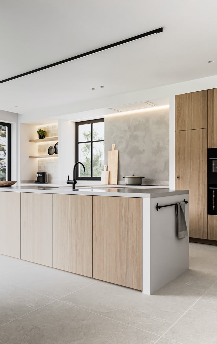 Deze strak landelijke keuken en eetkamer is een…